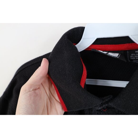 Vtg 90s Y2K Mens Medium Faded Ohio State University Thermal Knit Golf Polo Black - Picture 7 of 13